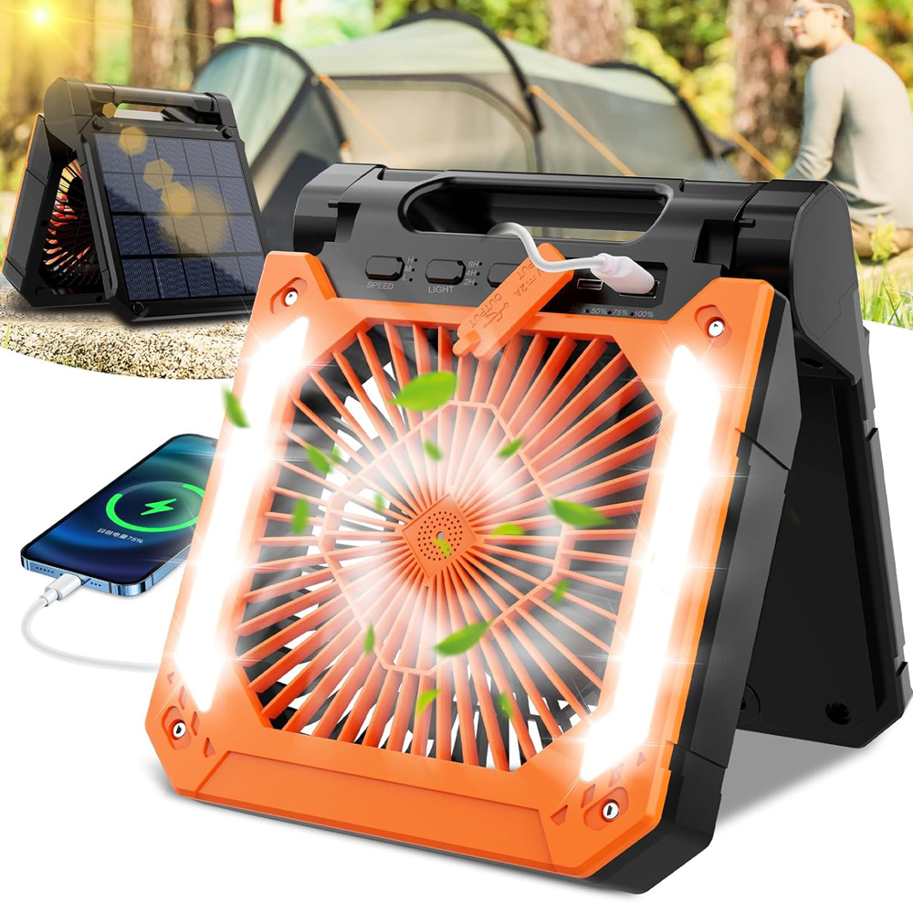 Renewable Energy Fan - Portable Rechargeable Table Fan with Solar
