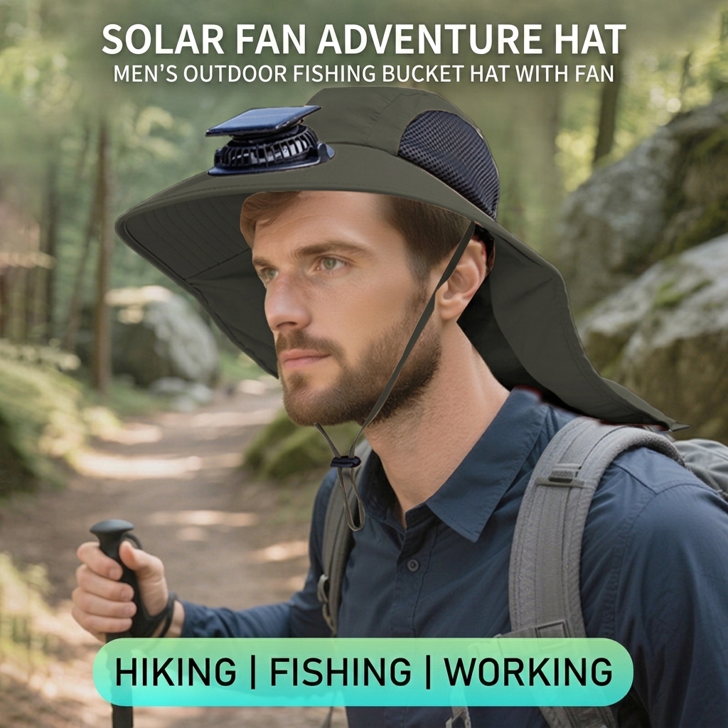Solar Fan Hat with Neck Flap U - Renewable Energy Fan avaliação e preço