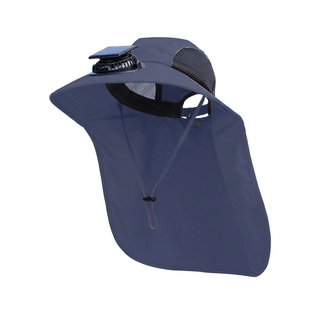Solar Fan Hat with Neck Flap U - Renewable Energy Fan avaliação e preço