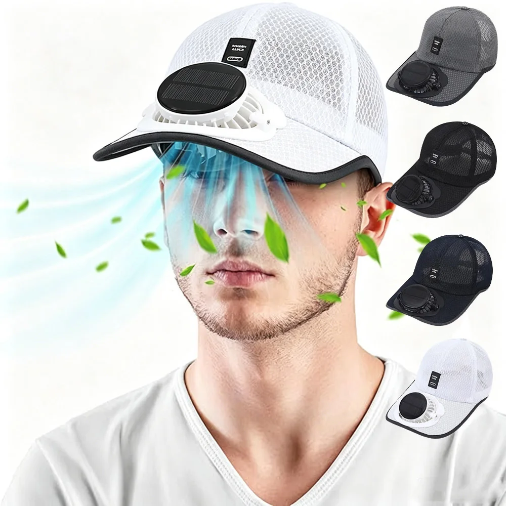 Solar Powered Fan Hat,USB Rech - Renewable Energy Fan avaliação e preço