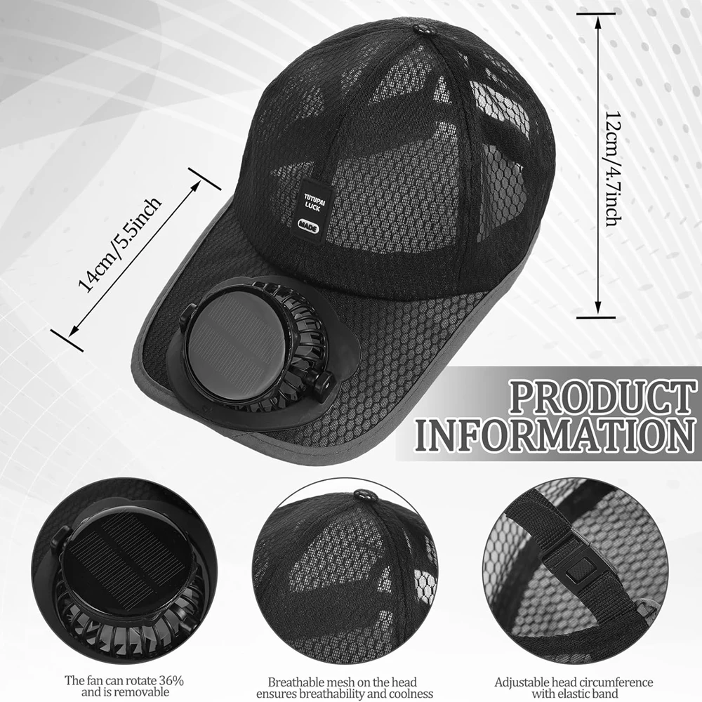 Solar Powered Fan Hat,USB Rech - Renewable Energy Fan avaliação e preço