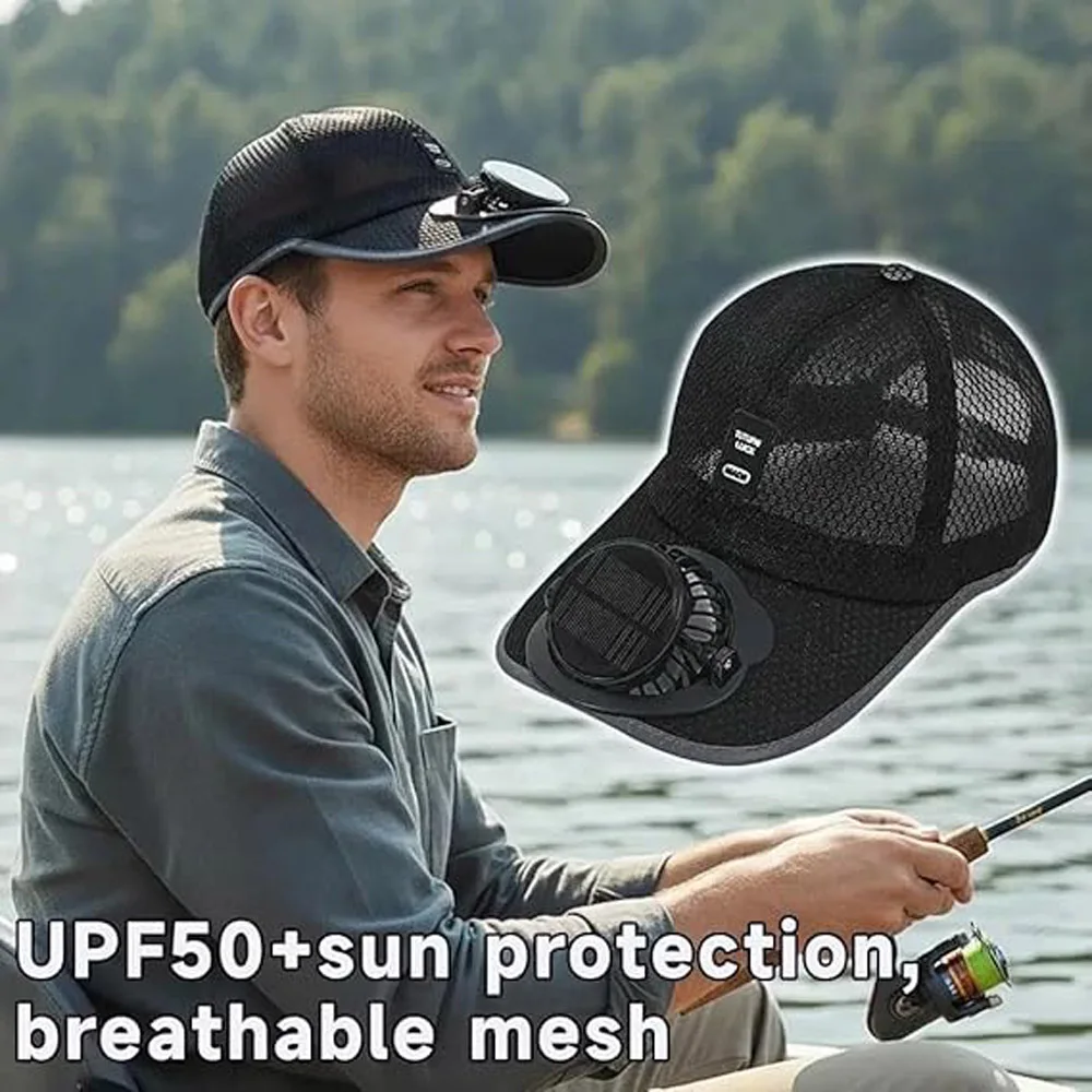 Solar Powered Fan Hat,USB Rech - Renewable Energy Fan avaliação e preço