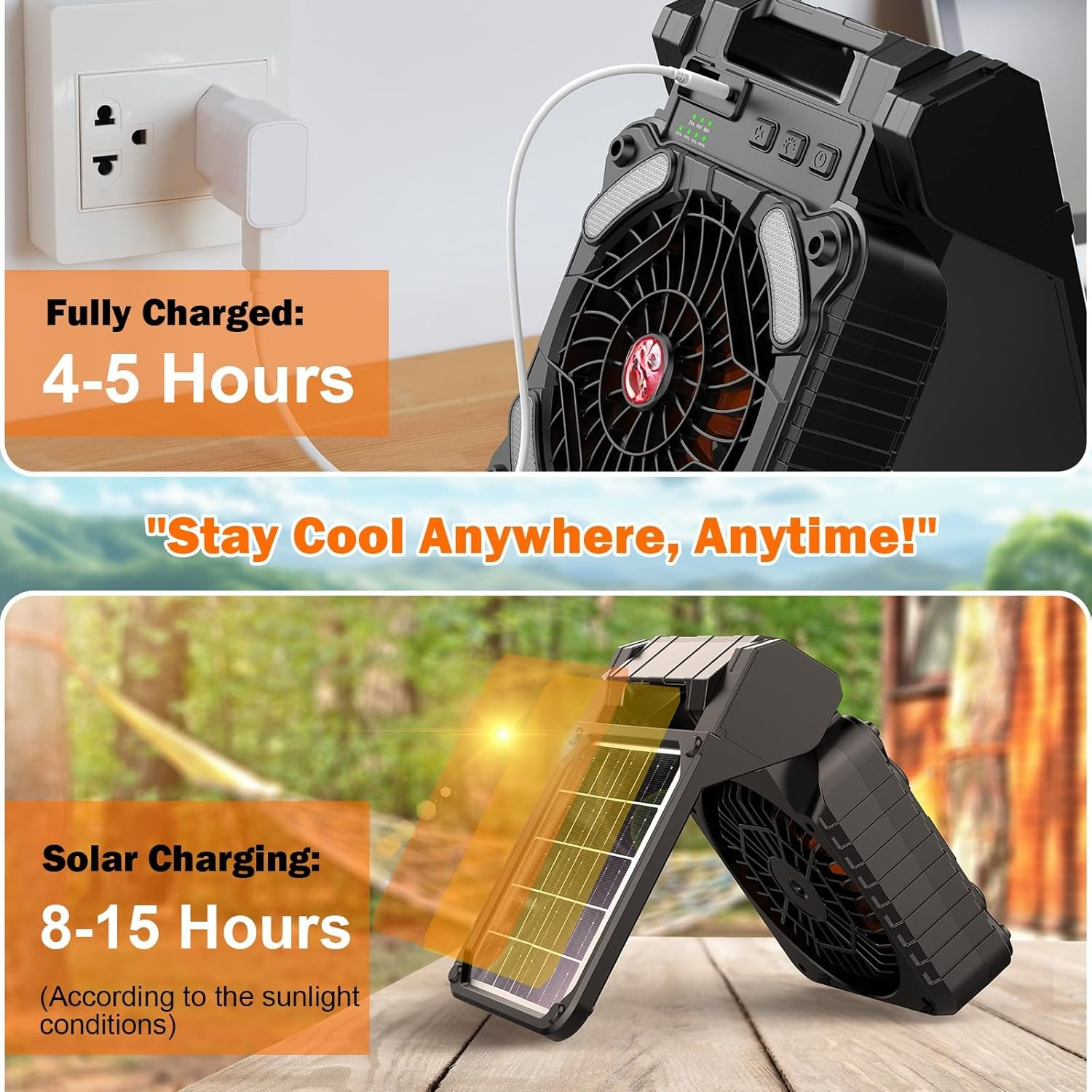 Solar Powered Camping Fan with - Renewable Energy Fan avaliação e preço
