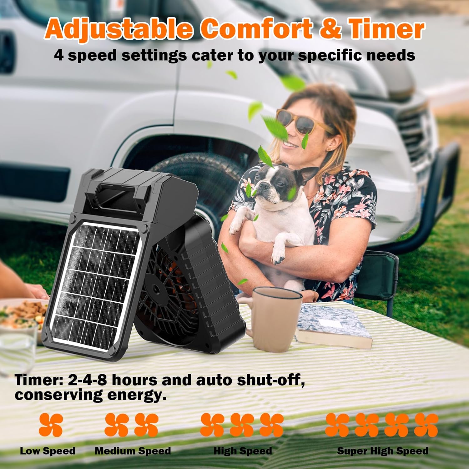 Solar Powered Camping Fan with - Renewable Energy Fan avaliação e preço