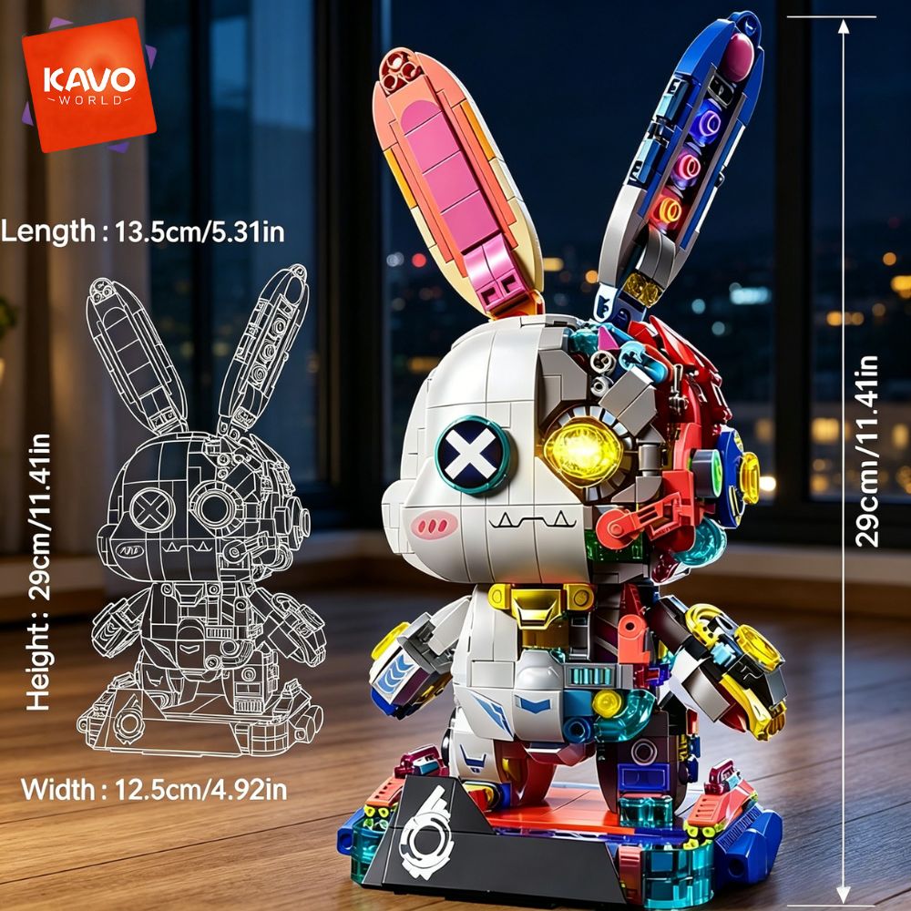 KAVOWORLD 1377PCS Robot Rabbit - Renewable Energy Certificates avaliação e preço
