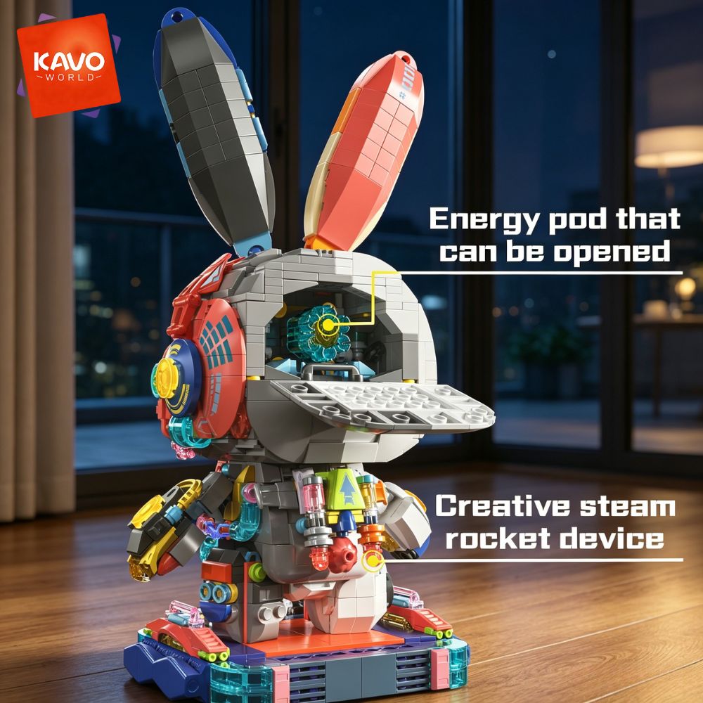 KAVOWORLD 1377PCS Robot Rabbit - Renewable Energy Certificates avaliação e preço