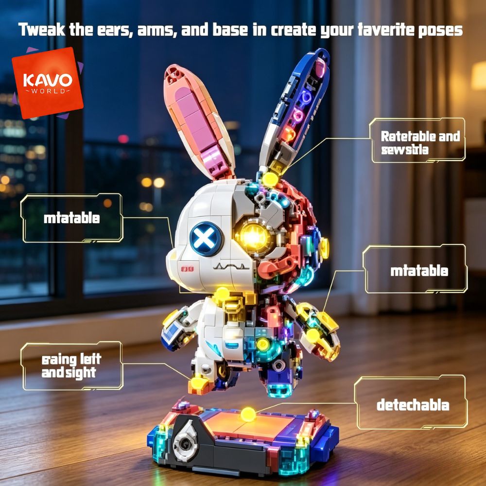 KAVOWORLD 1377PCS Robot Rabbit - Renewable Energy Certificates avaliação e preço