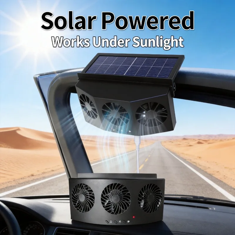 USB Solar Rechargeable Car Exh - Renewable Energy Fan avaliação e preço